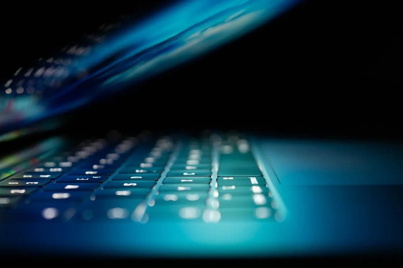 Laptop screen showing security software