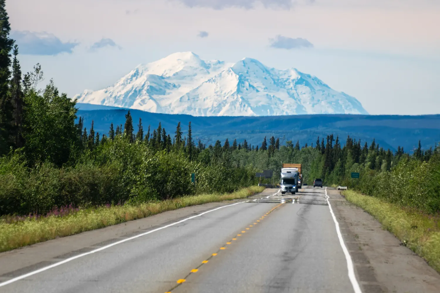 Truck on an open road